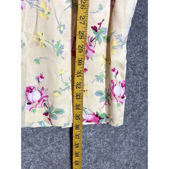 Zara Dress Womens Size XL Yellow Romantic Floral Short Sleeve Side Cutouts FLAWS - Picture 14 of 15